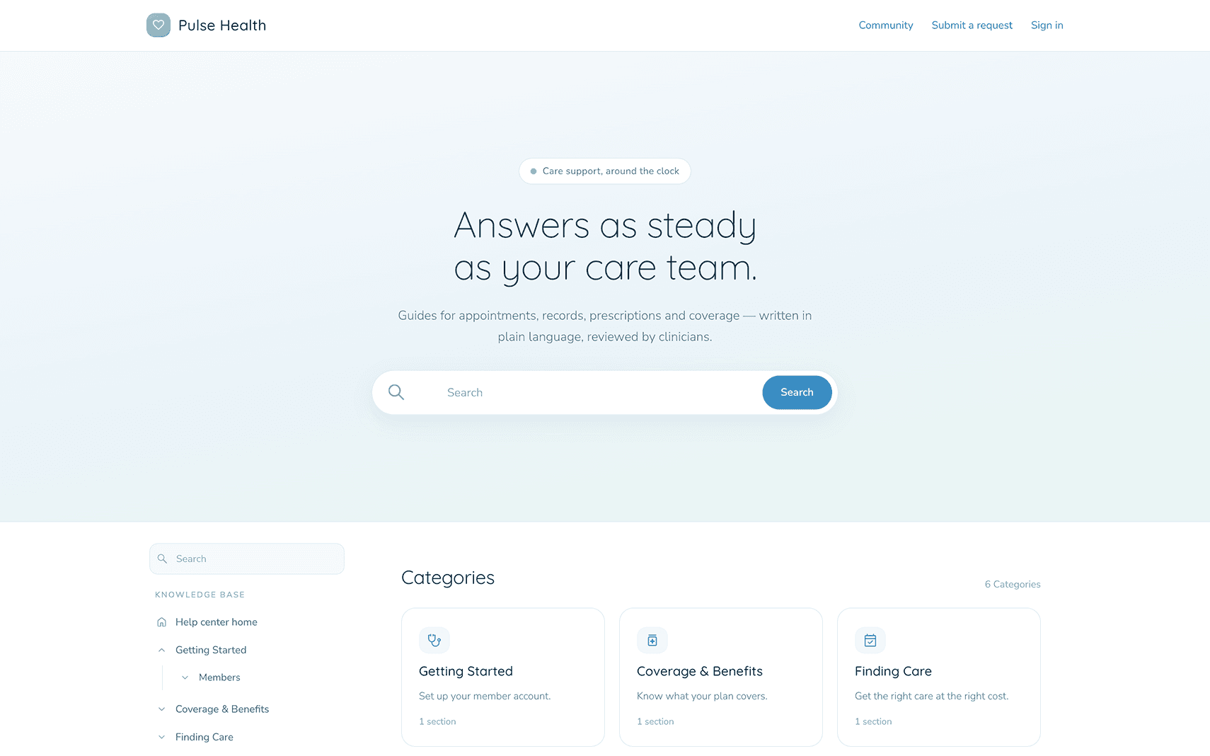 Pulse help center theme